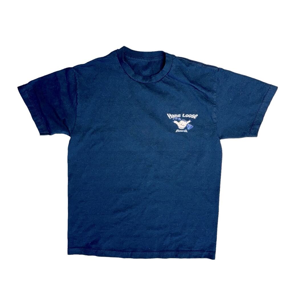HANG LOOSE HAWAII Dark Navy Blue Crew Neck Short Sleeve T-Shirt Men’s